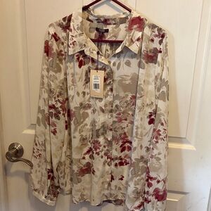 NYDJ Floral Button-Up Blouse